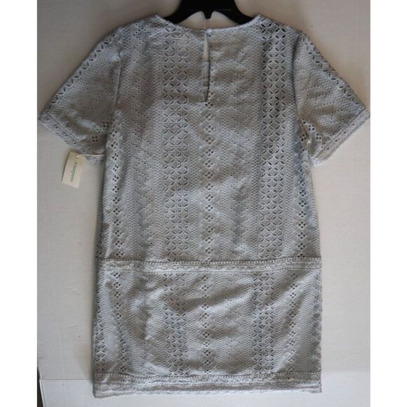 Sundance Women's Sz Medium Light Gray Lucille Lace Eyelet Shift Dress - Picture 13 of 15